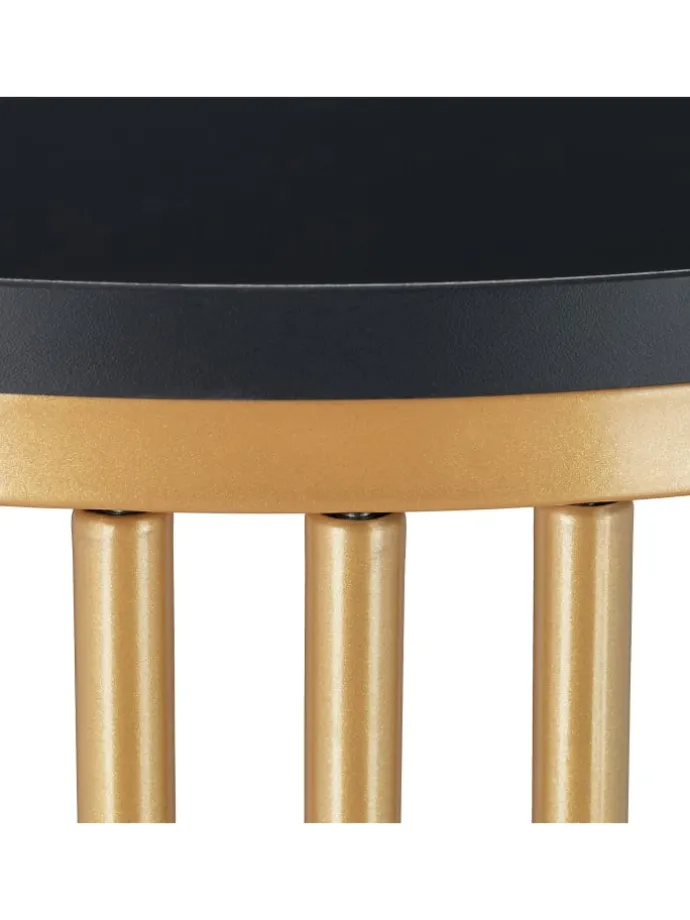Beistelltisch "MARMO" in Schwarz/ Gold - (H)51 x Ø 41 cm