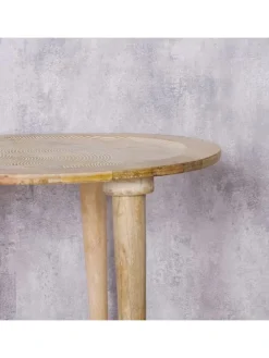 Beistelltisch "Norska" in Hellbraun - (H)47 x Ø 54 cm