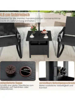 Beistelltisch Outdoor wetterfest 55,5 x 55,5 x 48 cm in Schwarz
