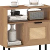 Beistelltisch PE-Rattan 60 x 25,5 x 59 cm in Hellbraun