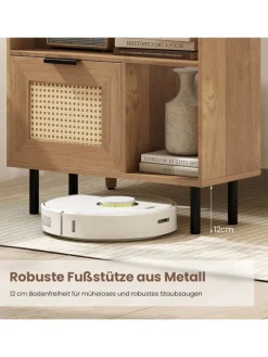 Beistelltisch PE-Rattan 60 x 25,5 x 59 cm in Hellbraun