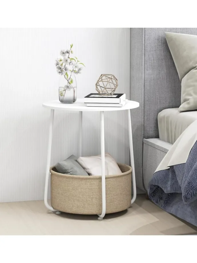 Beistelltisch rund φ45 x 50,5 cm in Weiß