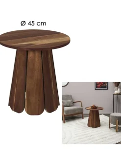 Beistelltisch "Will" in Braun - (H)45 x Ø 45 cm