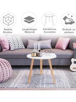 Beistelltisch 40x40x48cm in Weiß