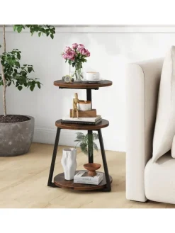 Beistelltisch mit 3 Ebenen in Braun