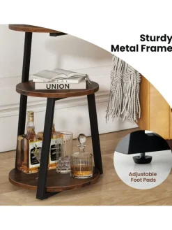 Beistelltisch mit 3 Ebenen in Braun