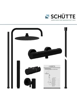 Überkopf-Brauseset "Aquaduct" in Schwarz