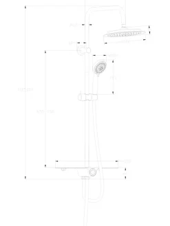 Überkopfbrauseset "Aquastar" in Chrom/ Weiß