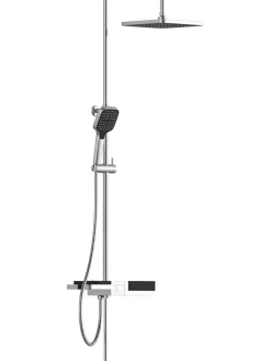 Überkopfbrauseset "Blueperl" in Chrom/ Schwarz