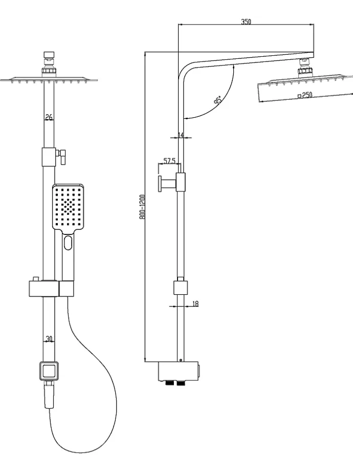 Überkopfbrauseset "Silver Rain" in Chrom