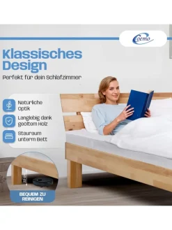 Bett Massivholz Leah in Buche natur