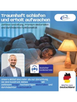 Bett Massivholz Leah in Buche natur