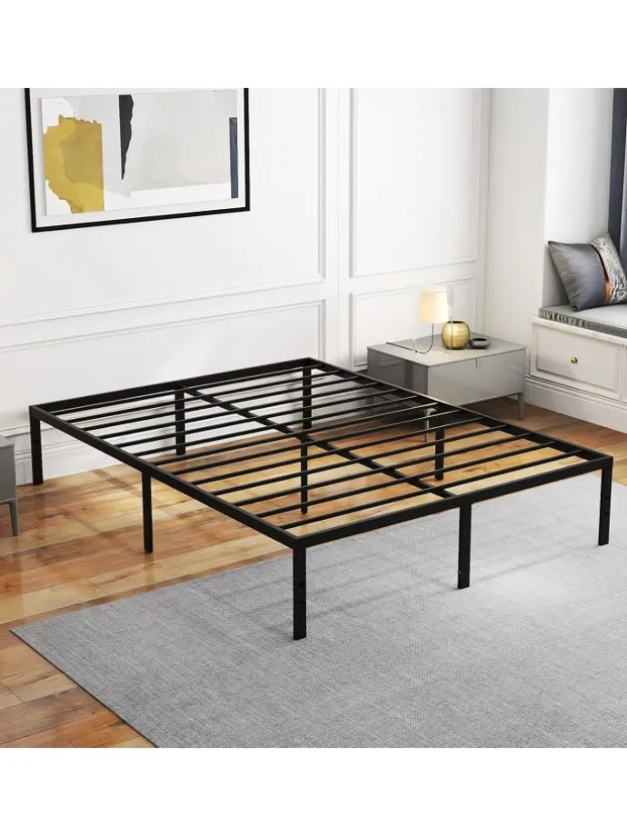 Bettgestell Metall 160 x 200 cm in Schwarz