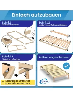 Bettgestell mit Lattenrost PYXIS in Natur