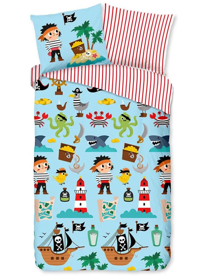 Bettwäsche-Set "Caribbean" in Mint/ Rot