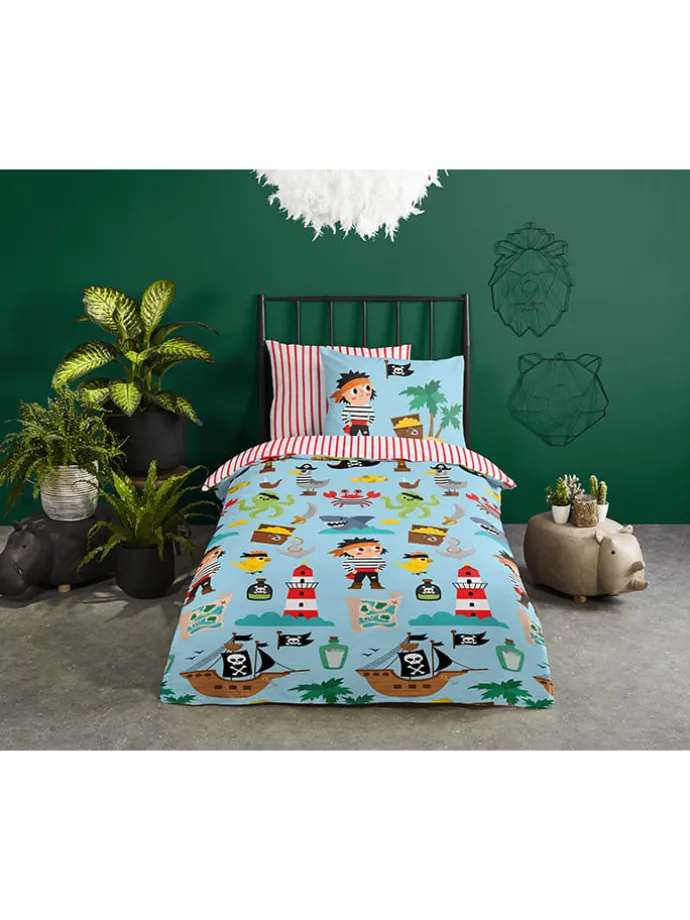 Bettwäsche-Set "Caribbean" in Mint/ Rot