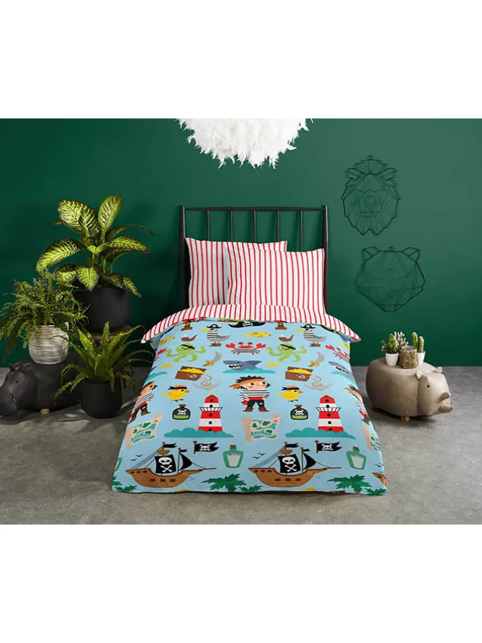 Bettwäsche-Set "Caribbean" in Mint/ Rot