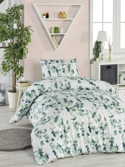 Bettwäsche-Set in Weiß/ Grün in Weiß/ Grün