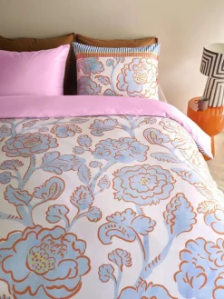 Bettwäsche-Set ''Jazmin'' in Weiß/ Rosa/ Hellblau