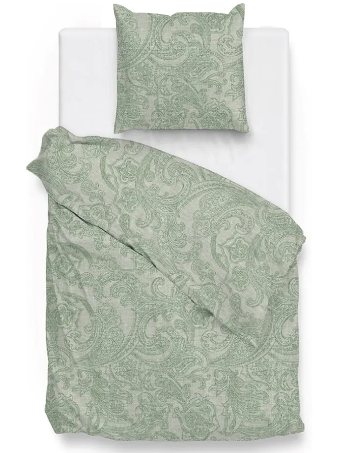 Bettwäsche-Set "Paisley di Lino" in Grün