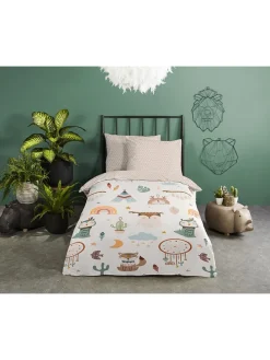 Bettwäsche-Set ''Remi'' in Beige/ Bunt