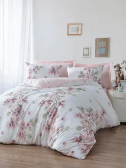 Bettwäsche-Set "Spring" in Weiß/ Rosa/ Grün