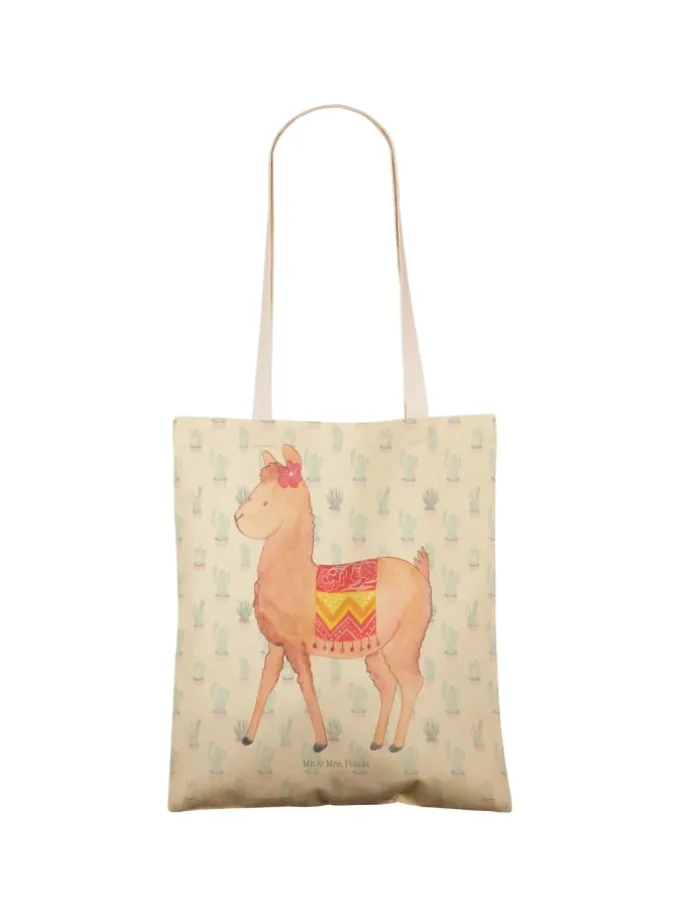 Beuteltasche Alpaka Stolz ohne Spruch in Kaktus Grün