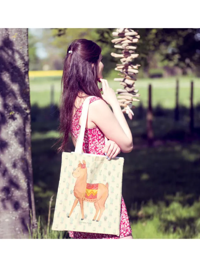 Beuteltasche Alpaka Stolz ohne Spruch in Kaktus Grün