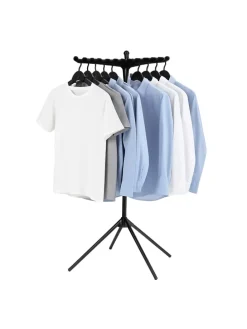 Bügelwäscheständer in Schwarz - (H)143 x Ø 56 cm