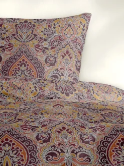 Biber-Bettwäsche-Set in Rot/ Orange