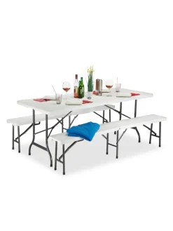 Bierzeltgarnitur in Weiß