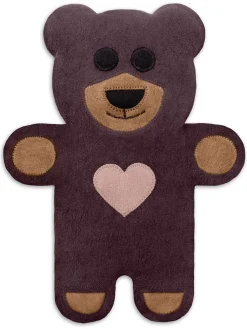 Bio-Körnerkissen "Bär Teddy" in Lila - (L)40 x (B)4 x (H)14 cm