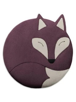 Bio-Körnerkissen für Bauch und Rücken "Fuchs Luca" in Lila - (B)25 x (H)25 cm