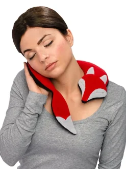 Bio-Körnerkissen "Fuchs Noah" in Schwarz - (L)50 x (B)4 x (H)10 cm