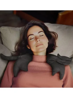 Bio-Körnerkissen "Katze Clara" in Rot - (L)47 x (B)4 x (H)10 cm