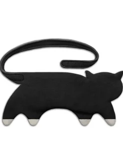 Bio-Körnerkissen "Katze Coco" in Schwarz - (L)40 x (B)4 x (H)14 cm