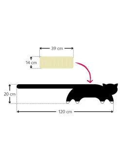 Bio-Körnerkissen "Katze Coco" in Schwarz - (L)40 x (B)4 x (H)14 cm