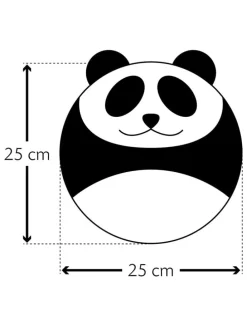 Bio-Körnerkissen "Panda Bao" in Schwarz/ Weiß - (B)25 x (H)25 cm