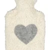 Bio-Wärmflasche, mit Filzherz, Made in Germany, 0,8 L Größe ca. 32 cm