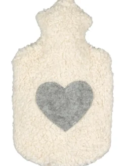 Bio-Wärmflasche, mit Filzherz, Made in Germany, 1,8 L Größe ca. 37 cm
