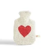 Bio-Wärmflasche, mit rotem Herz, Made in Germany, 1,8 L Größe ca. 37 cm