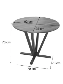 Bistrotisch M56 Massiv-Holz HPL Laminat Melamin