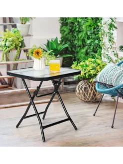 Bistrotisch quadratisch klappbar in Schwarz