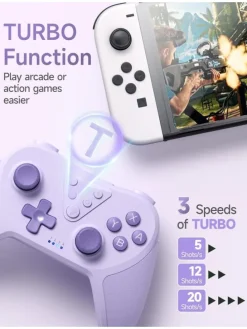 Bluetooth Controller, Switch Controller mit 6-Axis Motion in Lila