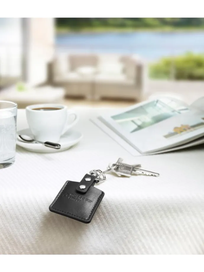 Bluetooth-Schlüsselfinder "Finder 2" in schwarzer Ledertasche