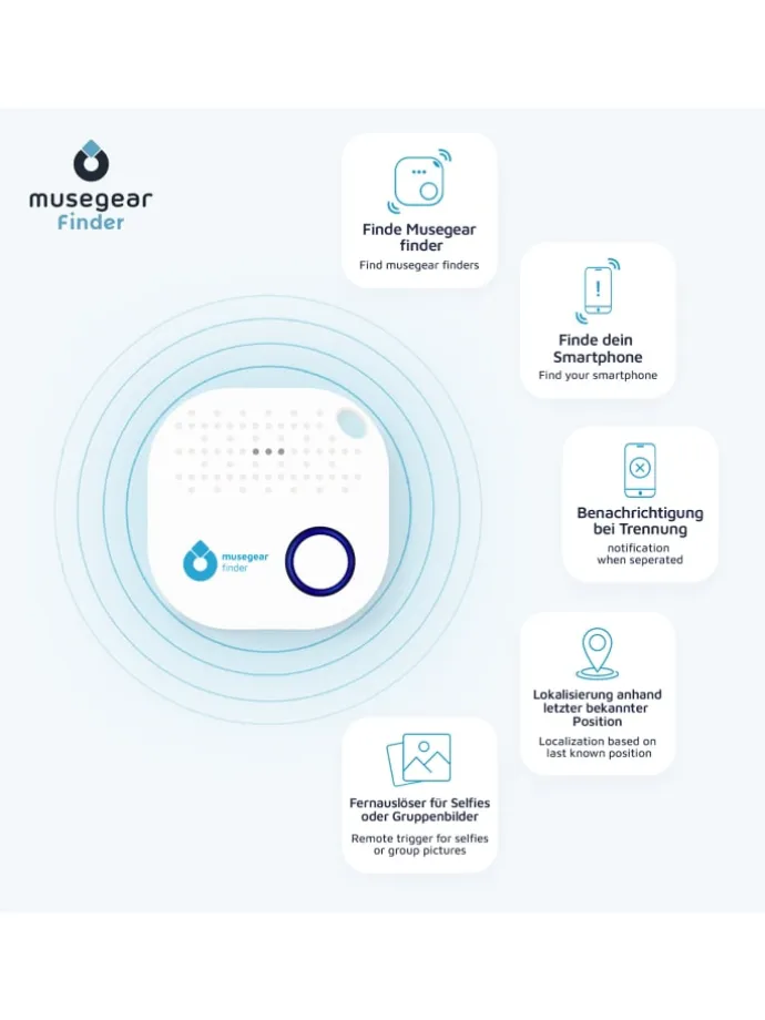 Bluetooth-Schlüsselfinder "Finder 2" in schwarzer Ledertasche