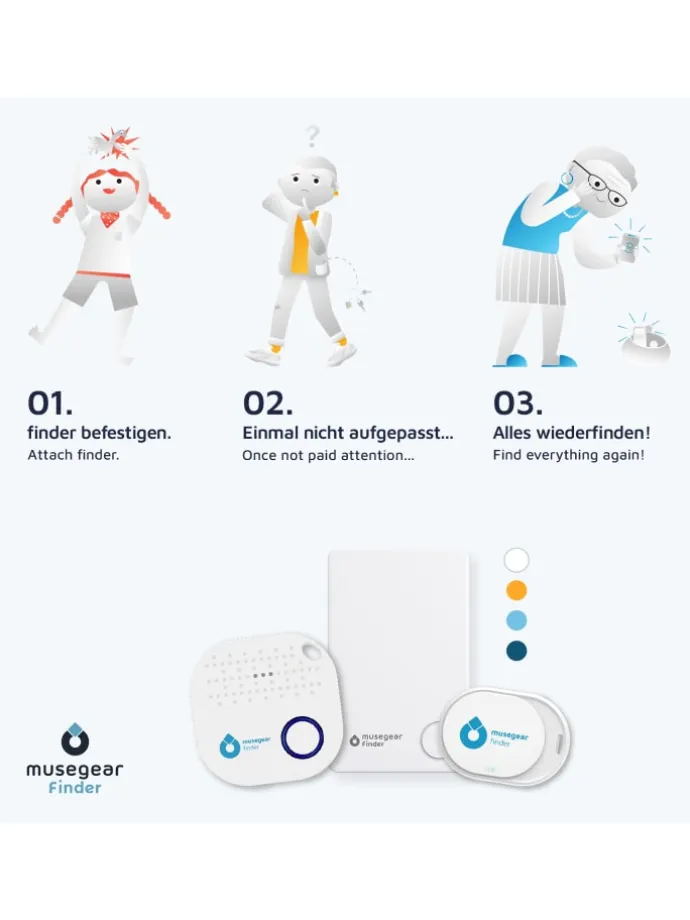 Bluetooth-Schlüsselfinder "Finder 2" in schwarzer Ledertasche