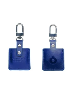 Bluetooth-Schlüsselfinder "Finder 2" in marineblauer Ledertasche