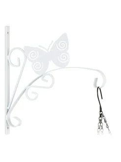 Blumenampelhalterung "Schmetterling" in Weiß