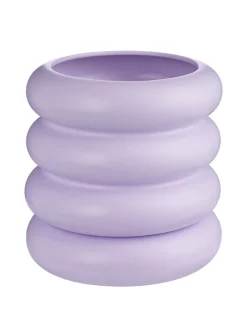 Blumenübertopf HOOP mit Teller in Violett